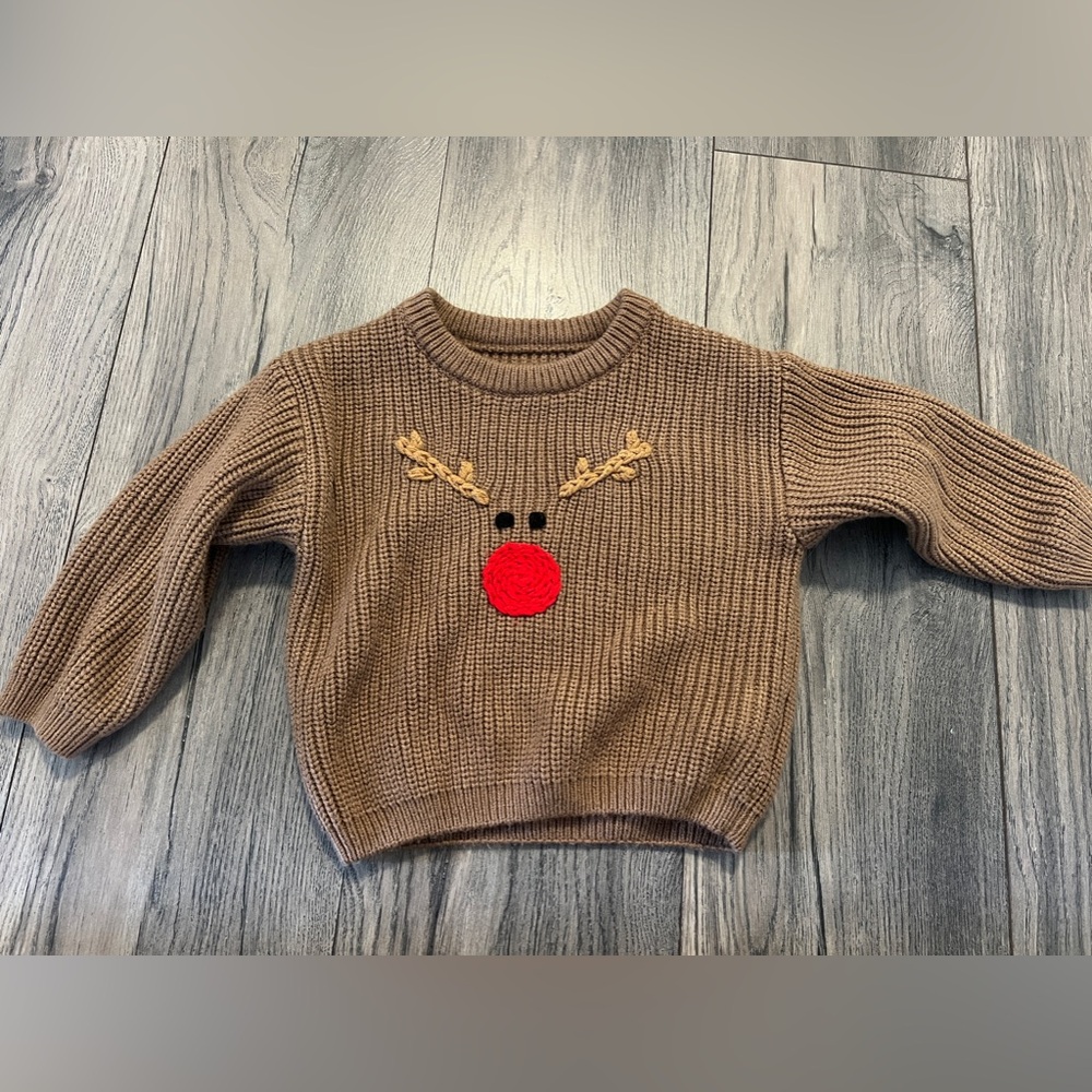 💛🦢5 FOR $10!!! 🦢💛 Brown Reindeer Knit Sweater for Kids